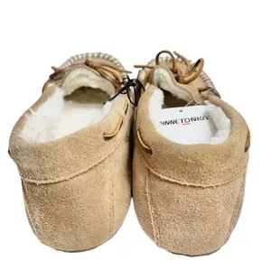 Minnetonka Cally Slipper Tan Suede Faux Fur Lined Moccasin Size 5M NEW thumbnail 5
