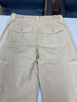 American Eagle Stretch Khaki Barrel Cargo Pants Size 6 Long thumbnail 4