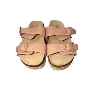 Bjorndal Kai Sandals Womens 9 Pink Double Buckle Cork‎ Footbed Slide Espadrille thumbnail 2