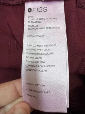 Figs Yola High-Rise Slim Burgundy Scrub Pants Size Large thumbnail 5
