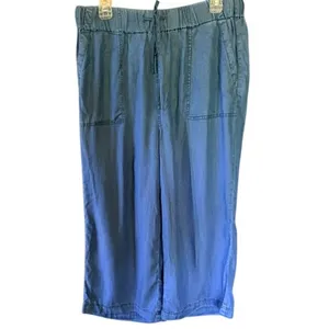 TXS by Thread & Supply Wide Leg Crop Pants Medium Wash Lyocell Size L NWT thumbnail 2