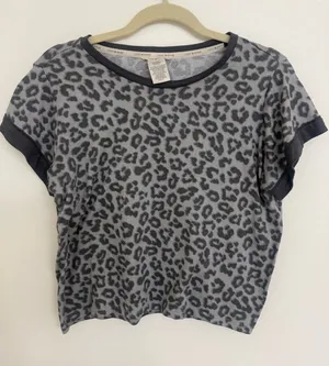 Lucky Brand Women's loungwear Grey Leopard Print Short Sleeve, Tank Top & Short thumbnail 1