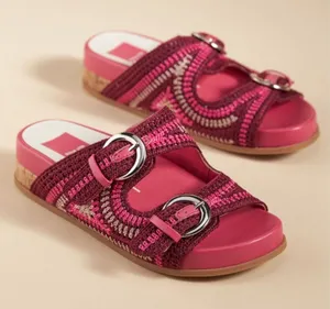 Anthropologie Dolce Vita Ralli Sandals Pink Size 7 Slip On Buckle Thick Strap thumbnail 1