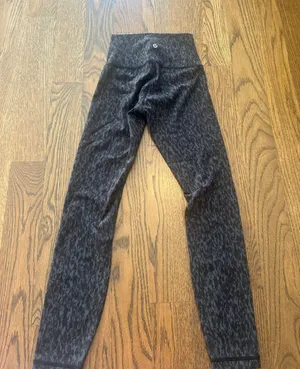 Lululemon Wunder Train High Rise Tight With Pockets 28” In Charcoal Multi thumbnail 3