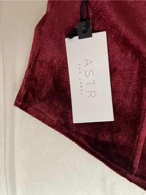 Astr The Label NWT Velvet Corset Cami Top Burgundy Wine Size XL thumbnail 4