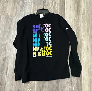 Nike long sleeve sweatshirt Bold multicolor graphic on front. Comfortable crewneck design. Perfect for casual wear. thumbnail 4