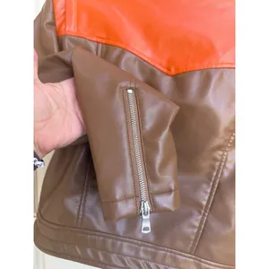 Silence + Noise Brown Faux Leather Western Cropped Moto‎ Jacket Size Medium thumbnail 7