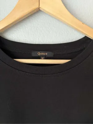 Quince Black Pocket T-Shirt Dress thumbnail 3