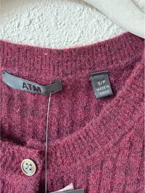 ATM Anthony Thomas Melillo Cashmere Blend Wide Rib Henley Sweater Dress Small thumbnail 3