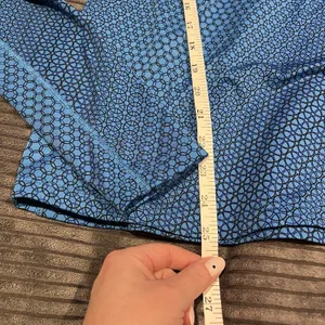 Nike Pro Dri Fit 1/2 Zip Pull over Women's Medium Blue Geo Print Running Walking thumbnail 3