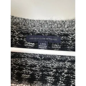 American Eagle Outfitters Gray Fair Isle Scoop Neck Pullover Sweater Womens‎ L thumbnail 2