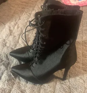 Black pointy goth witchy punk toe boots size 7 $78 thumbnail 4