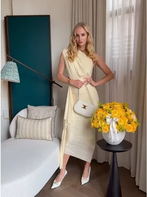 Superdown Juliet Midi Dress in Baby Yellow thumbnail 2