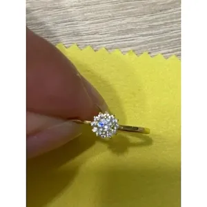 14k Gold Filled Micro Simulated Diamond Sunflower Ring‎ Size 7 thumbnail 12