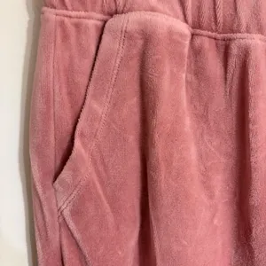 Banana Republic Womens Velour Joggers Pink Elastic Waist Lounge Pants Large thumbnail 2