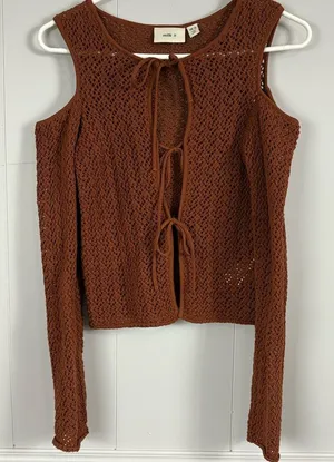 Milk It Dolls Kill Tantra Woven Front Tie Cold Shoulder Top Size 8 Cottagecore thumbnail 1
