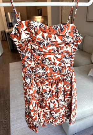 Macy's Orange and Navy Mini Bubble Dress thumbnail 1