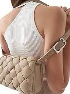 NWT JW PEI Purse Maze Bag Woven Almond Vegan Leather Crossbody beige neutral thumbnail 2