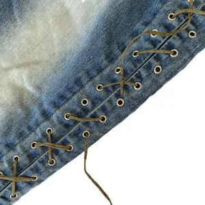 Vintage 90s / y2k Grommetted Flare Lightwash Jeans 🔥 thumbnail 3