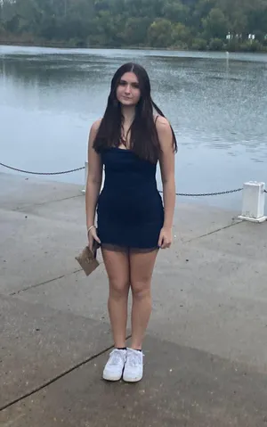 Windsor Blue Rhinestone Hoco Dress thumbnail 2