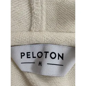 Peloton Colorblock Half Zip Hoodie Ivory Yellow Logo Sweatshirt Medium thumbnail 6