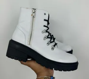 Skechers Women’s White Platform Combat Boots Size 9.5 Grunge Whimsical thumbnail 5