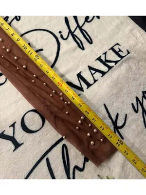 cropped top with pearls and long sleeves; pearl-embellished Sz L thumbnail 5