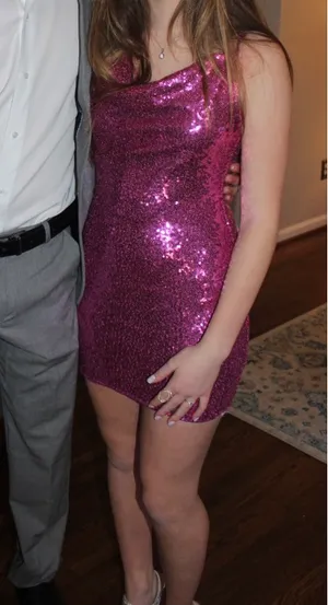 Hello Molly Sequin Dress Pink Mini thumbnail 2