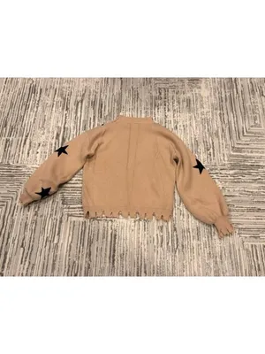 Dance & Marvel women's medium beige/black Stars mock neck sweater thumbnail 6