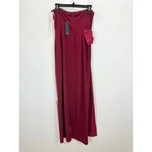 Lulus Marvelous Vision Red Strapless Bow Column Maxi Dress Formal Medium NWT thumbnail 11
