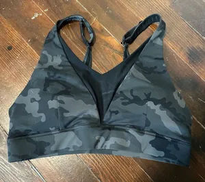 Zyia active gray camo low impact Athleisure workout bra thumbnail 1