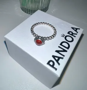Pandora RETIRED Sterling Silver & Carnelian July Birthday Blooms thumbnail 1