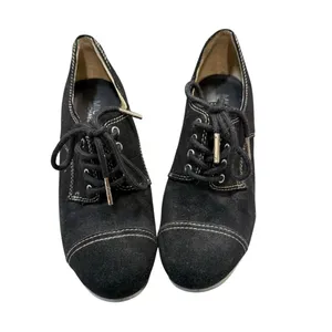 Michael Kors 6M Black Suede Oxford‎ Booties Lace Up Platform Heels Witchy Y2K thumbnail 3