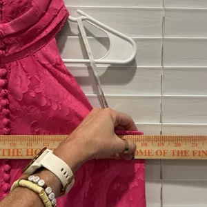 Lilly Pulitzer Quinn Halter High Neck‎ Pink Textured Knotty Lace Feminine Sz S thumbnail 4