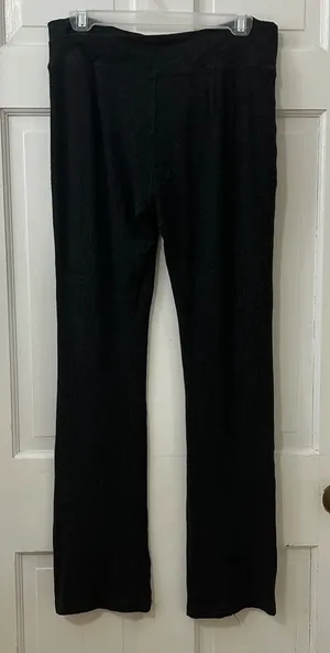 EILEEN FISHER Sz M Charcoal Heather‎ Knit Yoga Pants Lounge Straight Leg Comfy thumbnail 1