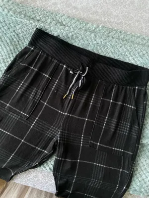 NWOT Honeydew Super Soft 2 Piece Pajama Set Black Plaid Long Sleeve Pant M thumbnail 8