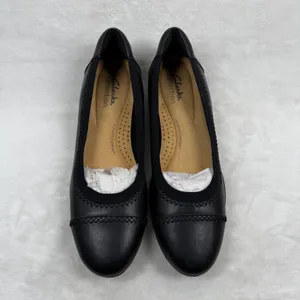 Clarks‎ Sara Bay Black Leather Ballet Flats Ultimate Comfort Round Toe Shoes 8M thumbnail 9