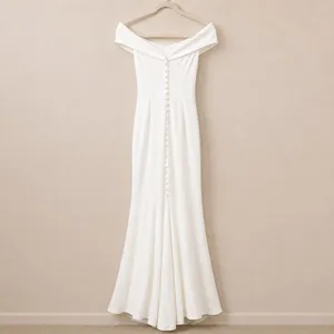 Lulus Luxe Bridal NWOT Arienne White Off-the-Shoulder Mermaid Maxi Wedding Dress thumbnail 7