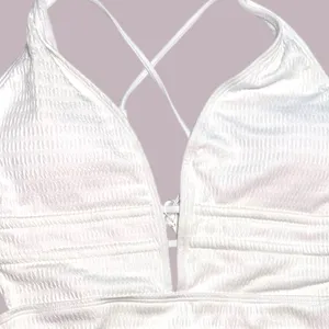 Mokpi ribbed textured‎ sexy white monokini One Piece L thumbnail 5