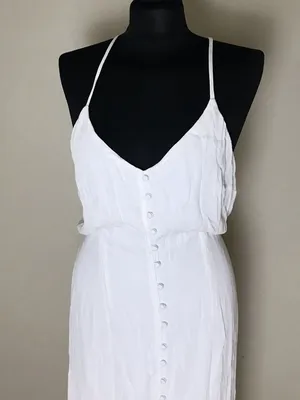 Abercrombie & Fitch White Strappy Maxi Dress NWT thumbnail 1