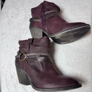 Maurices Burgundy Slouchy Boho Ankle Boots Size‎ 7.5 thumbnail 5