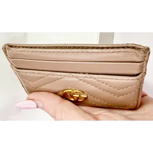 Gucci Marmont GG Chevron Calfskin Leather Card Case thumbnail 9