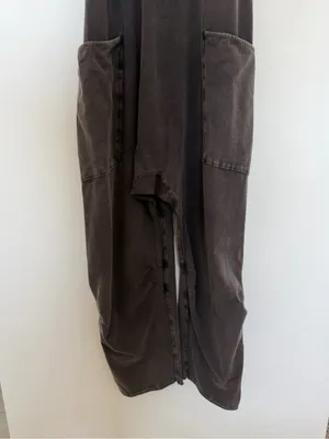 Free People Washed Black Spaghetti-Strap Jumpsuit thumbnail 5