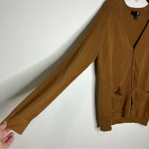 JF J. Ferrar brown cardigan sweater button‎ front pockets large trendy casual thumbnail 2