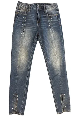 Miss Me Blue Studded Skinny Jeans thumbnail 1