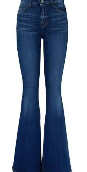 L'Agence Solana Bell Bottom Flare Jean Medium Wash Size 25 thumbnail 1