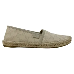 Gucci GG Supreme Monogram Canvas Espadrille Flats Cream Beige EU 37.5 thumbnail 4