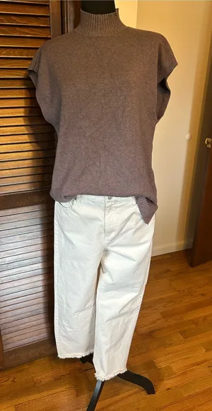 LOFT The Straight Crop Jeans thumbnail 1