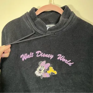 ✨ Vintage‎ Disney Black Minnie Mouse Walt Disney World Terry Sweatshirt Large thumbnail 3