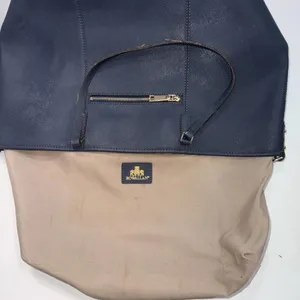 Rowallan‎ Large Old Money Minimalist Navy Blue Canvas Tote Purse thumbnail 5